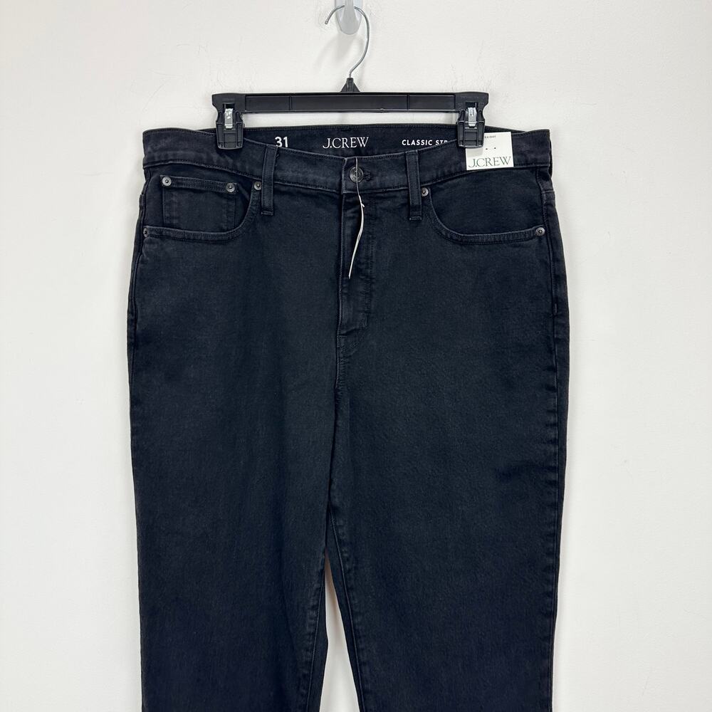 J.Crew Classic Straight Jean Washed Black Stretch High Rise Organic US 31 NWT - Picture 5 of 9